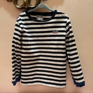 Jacadi Boys Navy Nautical stripe long sleeve shirt